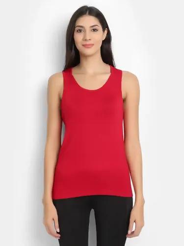 Organic Bamboo Fabric Runner Vest Top Red - S