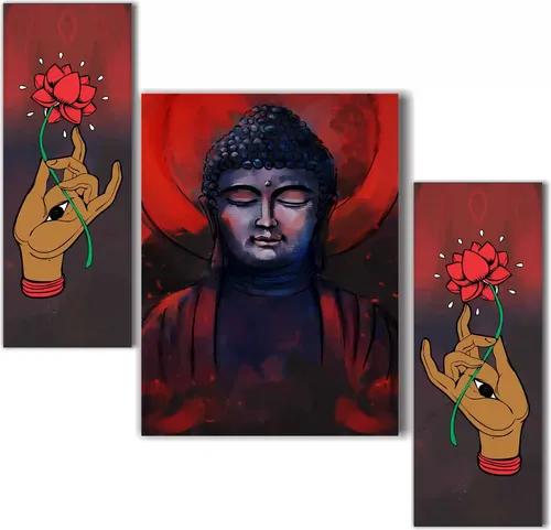 Framed Buddha Wall Painting for Home Decor - Pattern 205