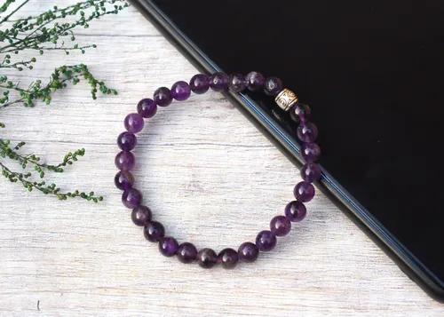 Real Amethyst Stone Healing Bracelet Powerful Stone For Protection & Inner Cleansing