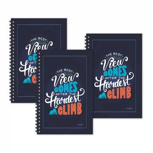 The Best View Comes After Hardest Climb Motivational Ruled Diaries - Pack Of 3