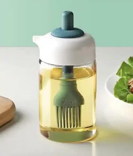 Kunya 2 in 1 Oil Dispenser with Brush - 230 ml (Color Will be Sent as per Stock Availability)