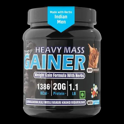 SOS Nutrition Whey Protein Heavy Mass Gainer with Herbs for Muscle Building and Recovery (Chocolate, 500G)
