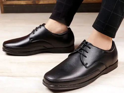 WUGO::Latest Trendy Men Formal Shoes |Black Derby Shoes| Office Shoes For Men's & Boys - Black