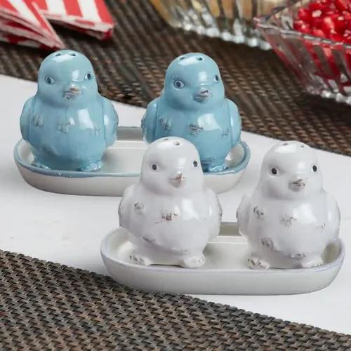 Kookee Ceramic Salt and Pepper Shakers Set with tray for Dining Table used as Shaker, Sprinkler, Spices Dispenser for Home, Kitchen and Restaurant (Pack of 2) (10487)
