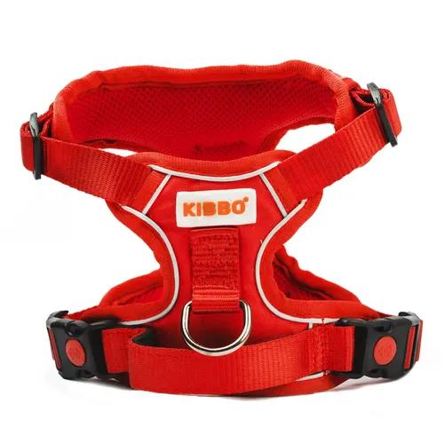KIBBO Premium Reflective Vest Dog Harness | Soft Breathable Mesh and Oxford Nylon Fabric | Padded Control Handle with No Pull Front & Back Clip | Adjustable Straps and Dual Lock Buckle (Small, Red)