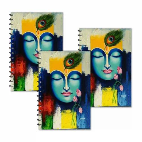 Lord Krishna Modern Art Ruled Diaries - Pack Of 3