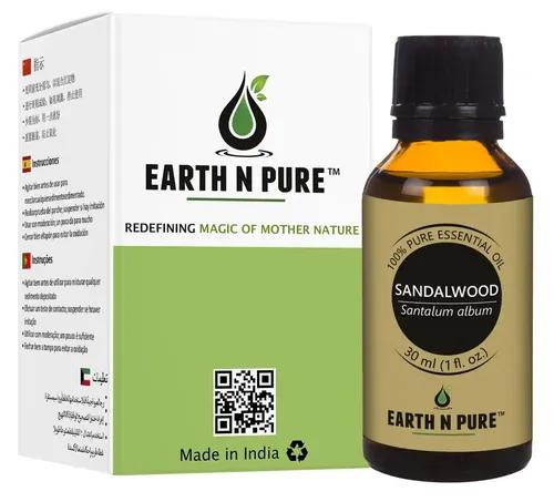 Earth N Pure Sandalwood (Chandan Oil) Essential Oil with Glass Dropper - 30 ml