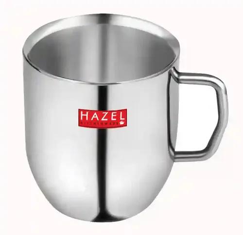HAZEL Stainless Steel Coffee Mug - 1 Piece, Silver, 300 ml
