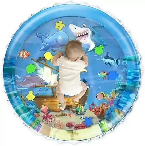 Ji and Ja Infant Toy Gift Activity Play Mat Baby Toddlers Inflatable Water Floor Mat Children Growth Activity Tool
