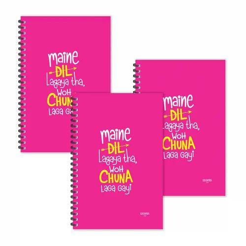 Maine Dil Lagaya Tha Wo Chuna Laga Gayi Hindi Quotes Ruled Diaries - Pack Of 3