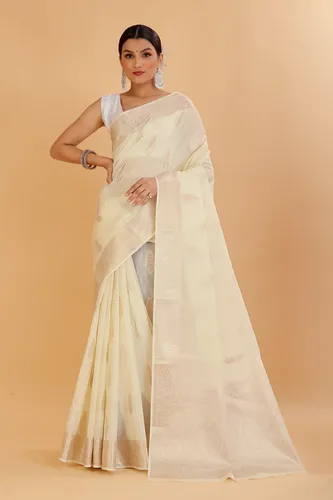 Banaras Warm Silk Saree - White