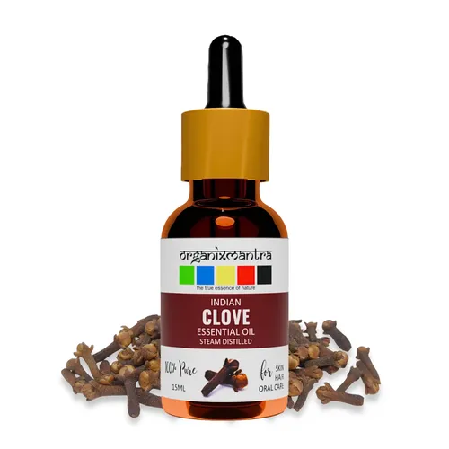 Organix Mantra Clove Essential Oil | The Natural Powerhouse for Oral Care, Radiant Skin, Healthy Hair and Ultimate Wellness - 15ML