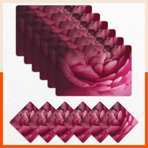 Polypropylene Table Mats & Coasters for Dining Table at Home (Fuchsia - Set of 6)