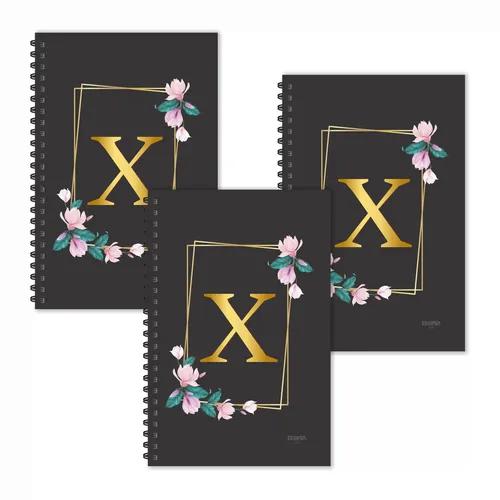 X Letter Ruled Diaries - Pack Of 3