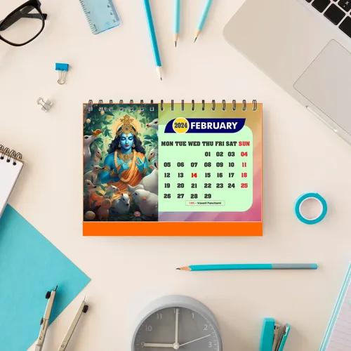 ESCAPER Lord Krishna Desk & Office Table Calendar 2024 - Pack of 1