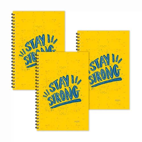 Stay Strong Motivational Ruled Diaries - Pack Of 3