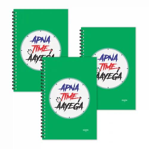 Apna Time Aayega Hindi Quotes Ruled Diaries - Pack Of 3