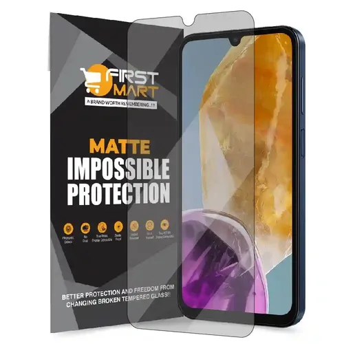 FIRST MART Screen Protector for Samsung Galaxy M15 5G - Impossible Fiber Case Friendly Screen Protection & Installation Kit (Matte)