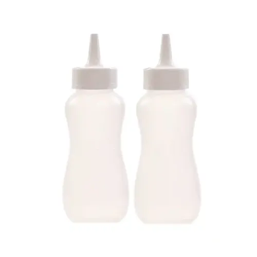 Gluman Plastic Squeezy Sauce Bottle (Set Of 2) For Clean & Mess-Free Dispensing | 100% Food Grade | Dishwasher Safe | Freezer Safe | Ergonomically Designed | Reusable (White), 750 Milliliter - 750 Ml