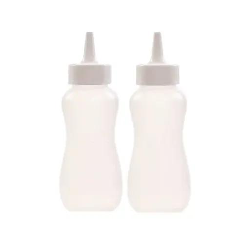 Gluman Plastic Squeezy Sauce Bottle (Set Of 2) For Clean & Mess-Free Dispensing | 100% Food Grade | Dishwasher Safe | Freezer Safe | Ergonomically Designed | Reusable (White), 750 Milliliter - 750 Ml