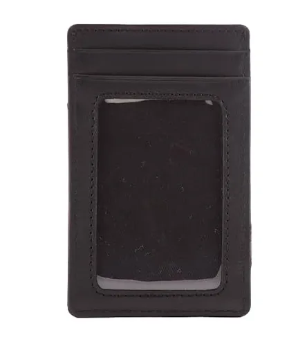 TALIA - Murano Vertical Card Case with ID - Black/Grey