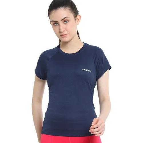 Women's Breathable Lightweight Round Neck T-Shirt - Blue (Small)