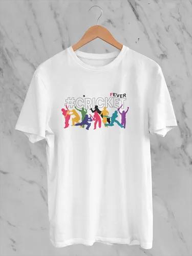 Cricket Fever Cotton T-Shirt for Women White -S