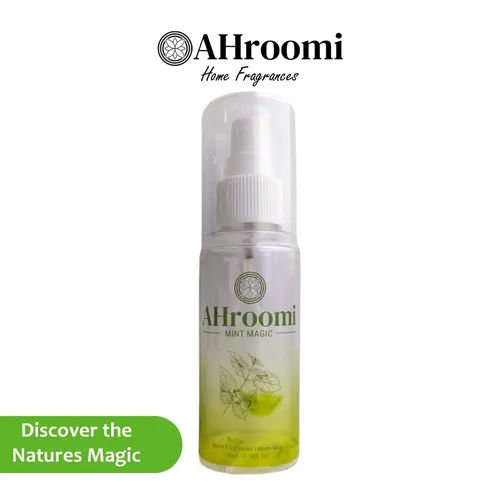 Ahroomi Mint Magic 100 ml Air Freshener | Mint & Cinnamon Essential Oils | Long-Lasting | Safe for Home, Car, Kids & Pets | Refreshing Room Mist