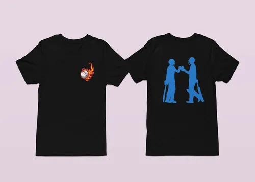 Fireball Cricket Cotton T-Shirts for Men Black -S