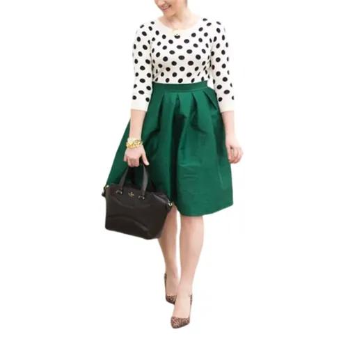 Green Taffeta Ball Gown Skirt With Pockets - Xs
