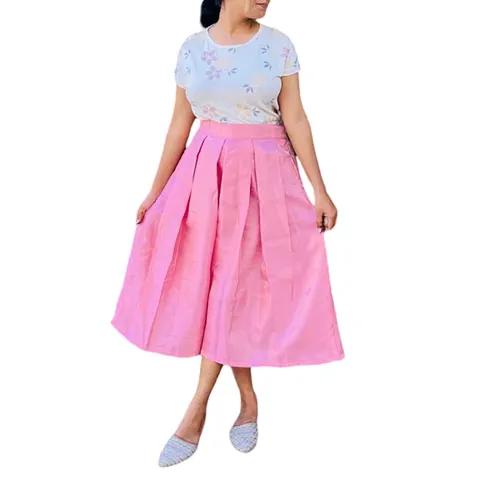 Made-To-Measure Raw Silk Midi Skirt For Women - Xs