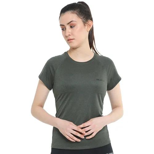 Women's Breathable Lightweight Round Neck T-Shirt - Ritzy Green (Small)