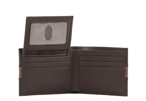 TALIA - Murano Leather Slimfold with Removable Passcase ID - Black/Grey