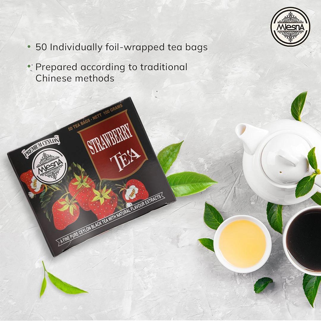 Mlesna Strawberry Tea Bag 100g (50 x 2g) (Pack of 1)