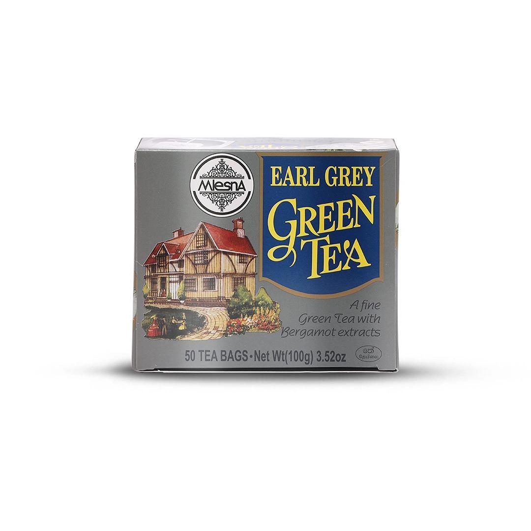 Mlesna Earl Grey Green Tea 100g (50 x 2g) Flavoured Green Tea Bag (Pack of 1)