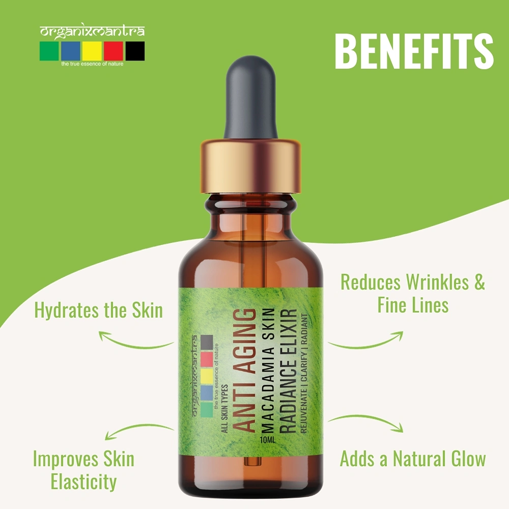 Organix Mantra Anti Aging Macadamia Skin Radiance Elixir, 10Ml