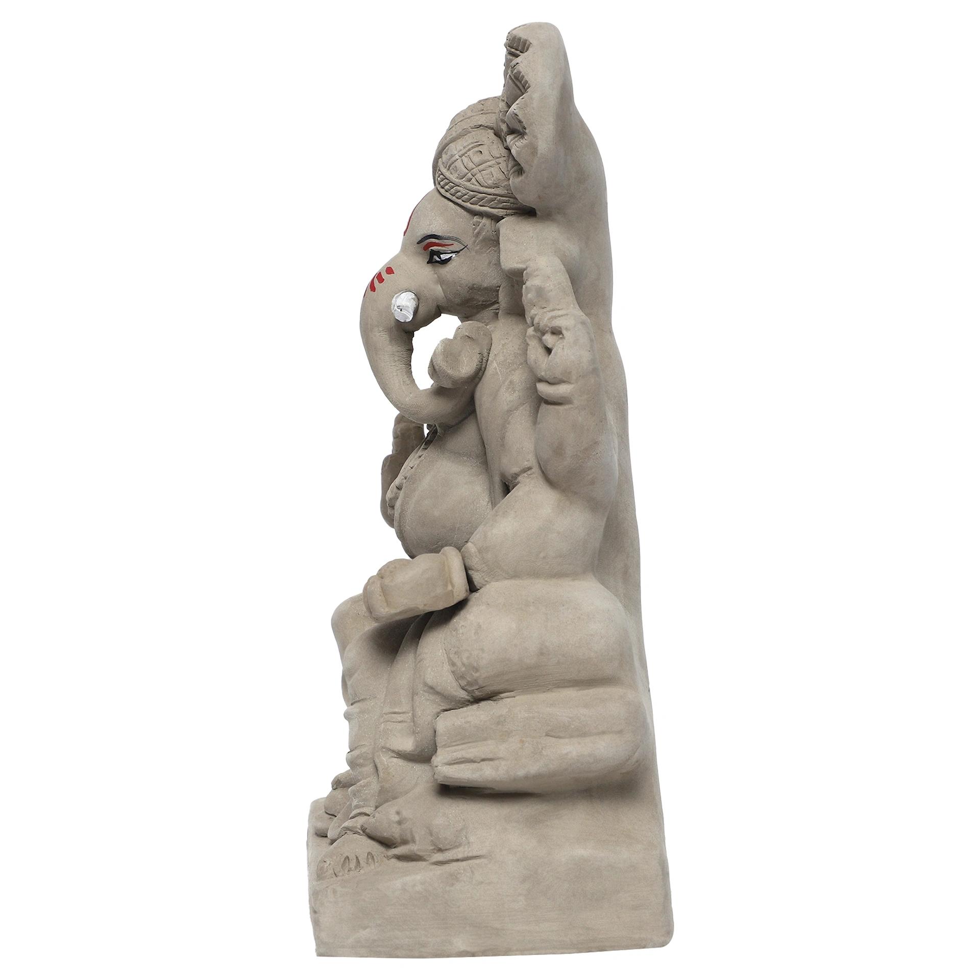 KSI Eco friendly Ganesha idol, Ganpati murti for home visarjan, Water Soluble Ganpati Idol (8.6 Inches, Lalbagh)