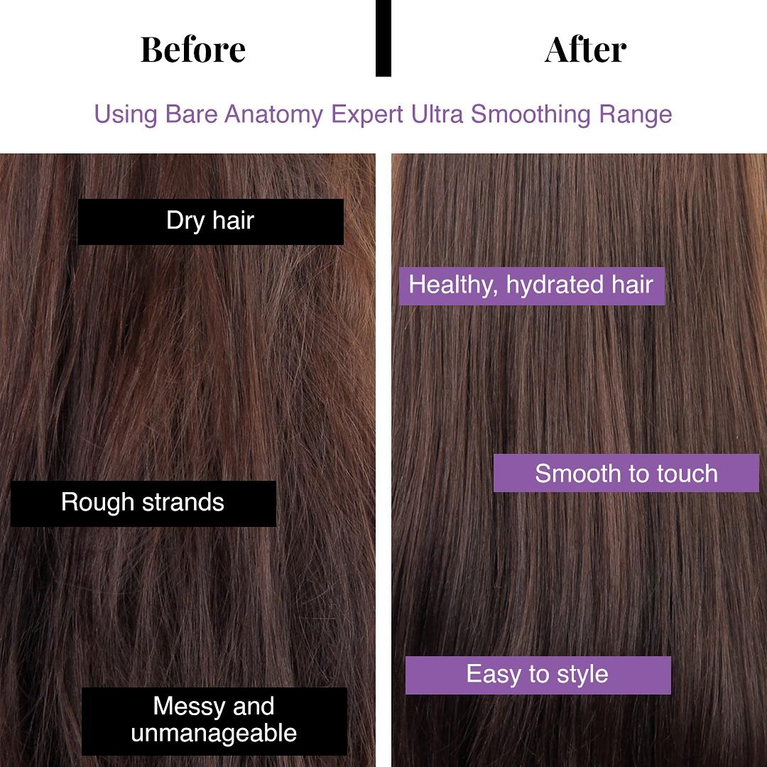 Bare Anatomy Ultra Smoothing Hair Serum, Restores Smoothness and Texture by 27% for Non-Greasy Conditioned Hair for Styling, Hair Smoothing, Dry and Frizzy Hair for Women and Men, 50ml