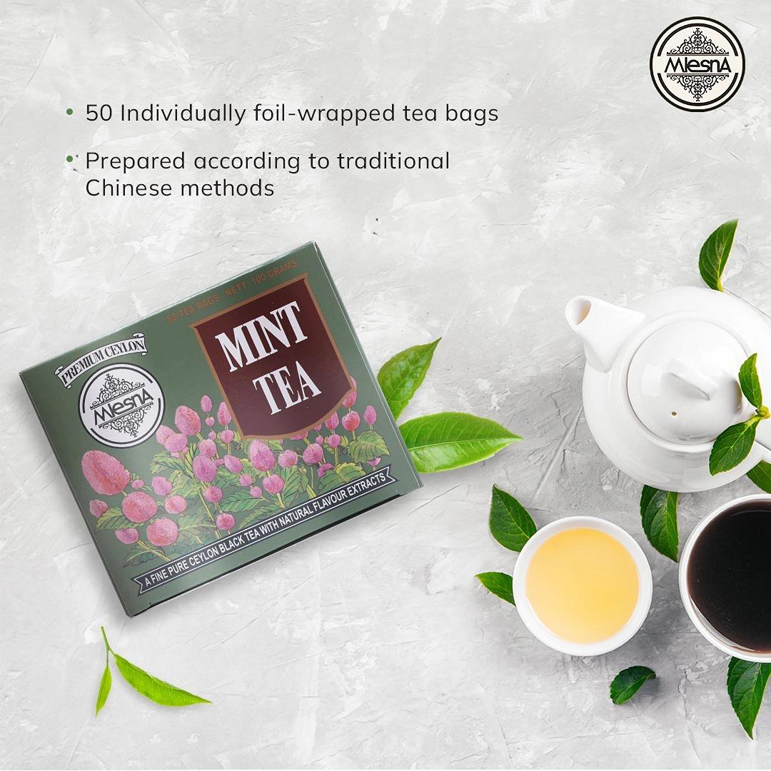 Mlesna Mint Tea Bag 200g (100g x 2) (Pack of 2) (100g each)