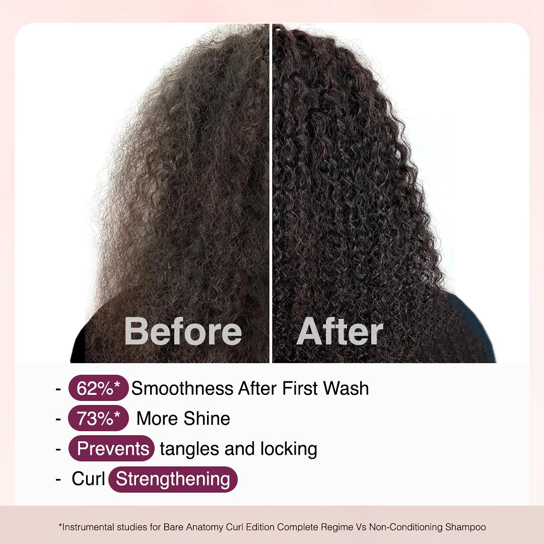 Bare Anatomy Curl Intensifying Leave In Conditioner Cream | Deeply Conditions Hair With 2X Frizz Protection & Curl Retention For 48 Hours | Powered By Coconut Oil, Hyaluronic Acid & Castor Oil | Sulphate & Paraben Free | For Women and Men | 140 ml