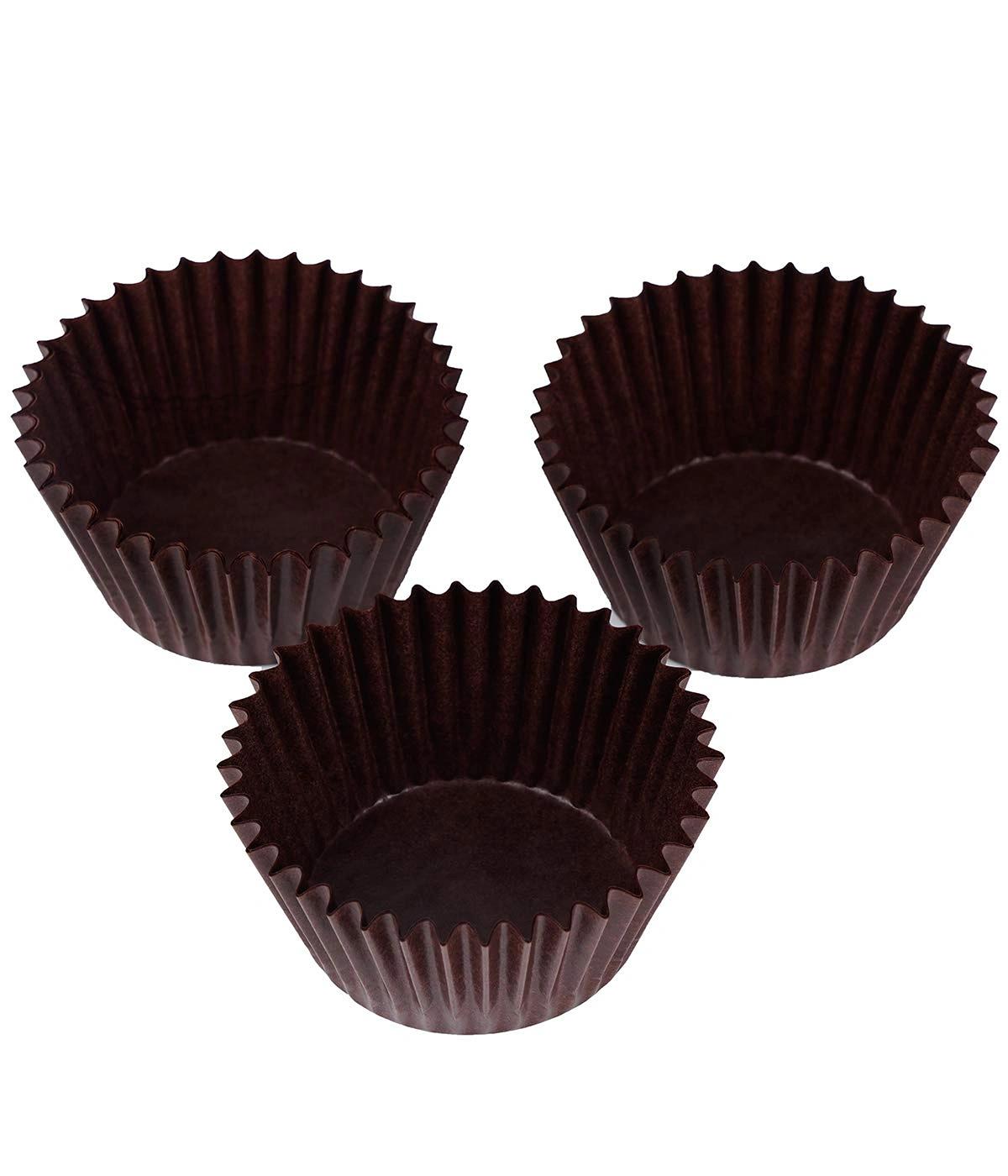 Perfect Bakeware Round Paper Baking Muffin Cupcake Greaseproof Oven Safe - Pack of 500 (Brown)