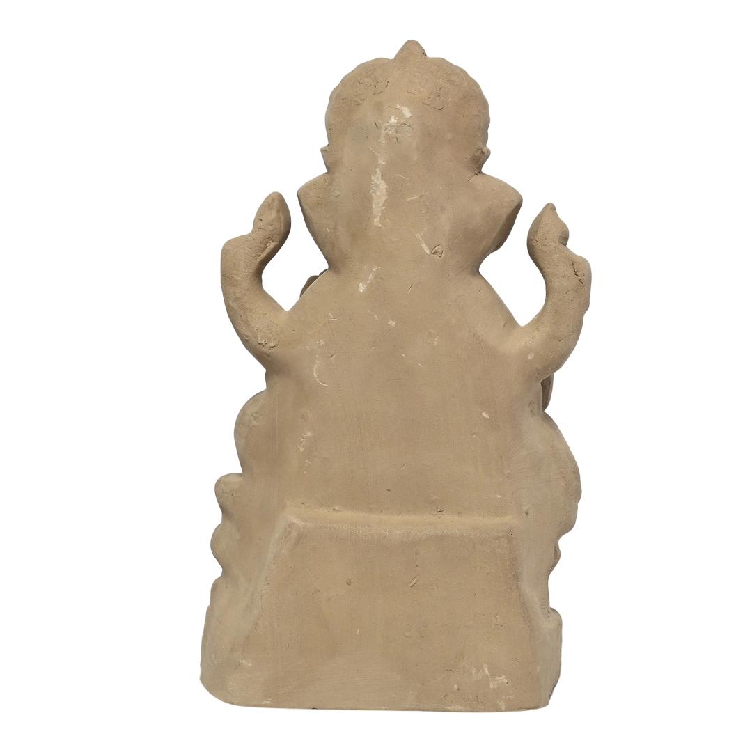 KSI Eco friendly Ganesha idol, Ganpati murti for home visarjan, Water Soluble Ganpati Idol (7 Inches, Lalbagh ka raja)