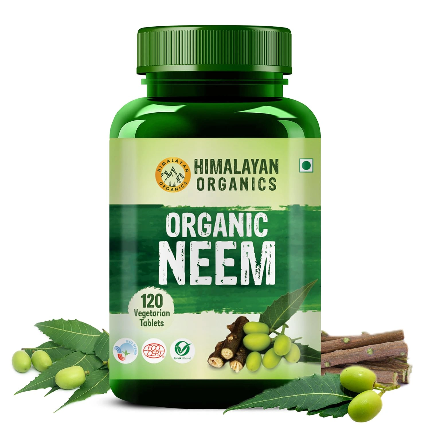 Vlado's Himalayan Organics Organic Neem Tablets | Helps In Purification of Blood | Healthy Skin & Hair (120 Tablets)