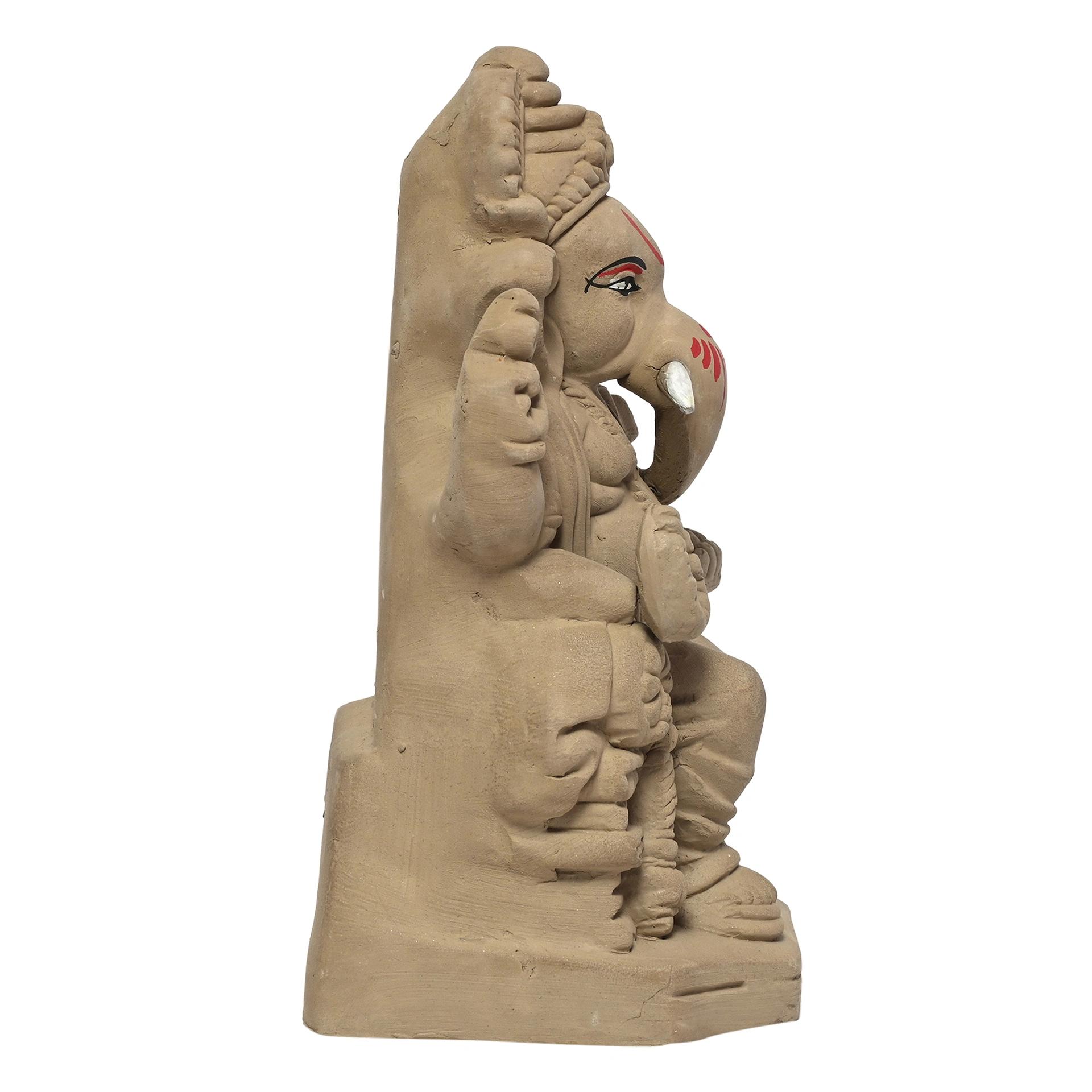 KSI Eco friendly Ganesha idol, Ganpati murti for home visarjan, Water Soluble Ganpati Idol (7 Inches, Lalbagh ka raja)