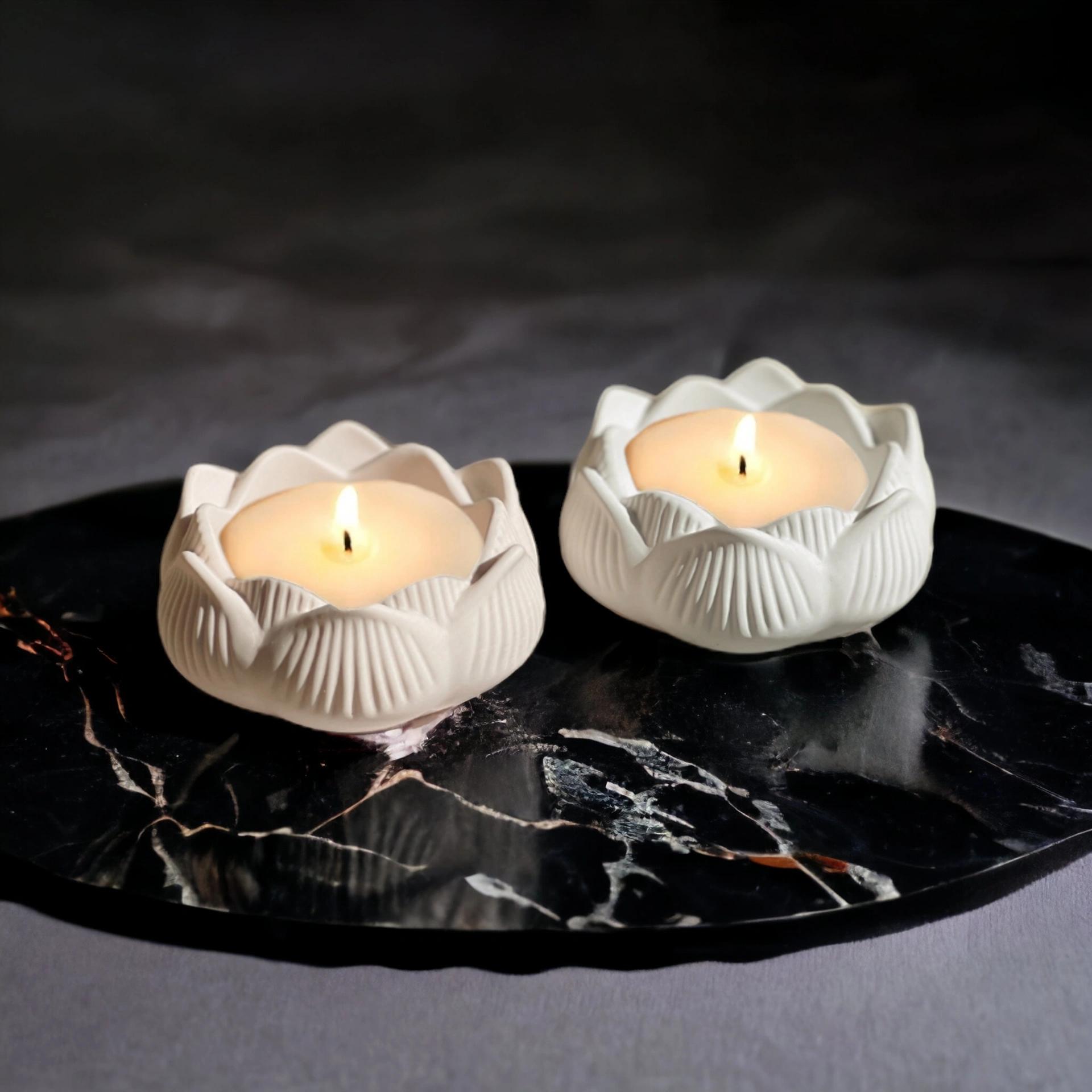 Lotus Concrete Candle Vessel - Pack of 2