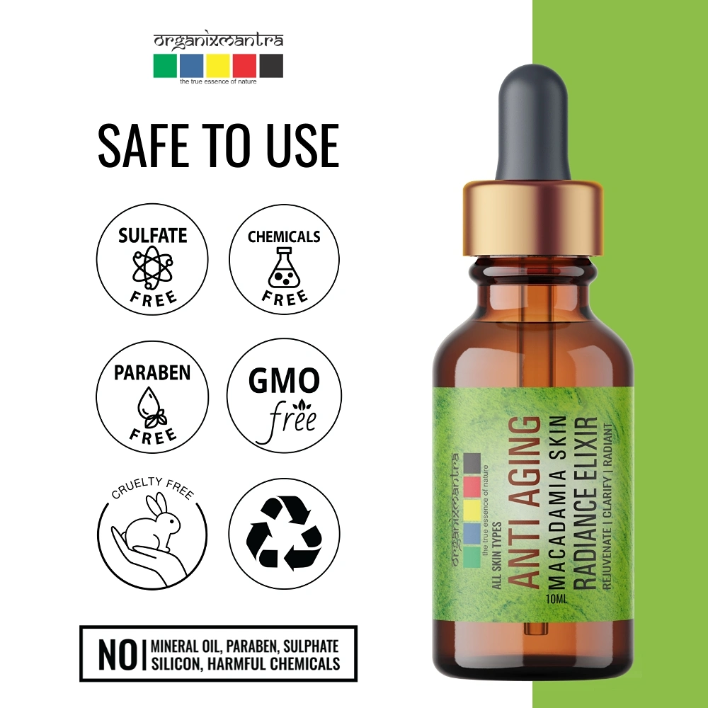 Organix Mantra Anti Aging Macadamia Skin Radiance Elixir, 10Ml