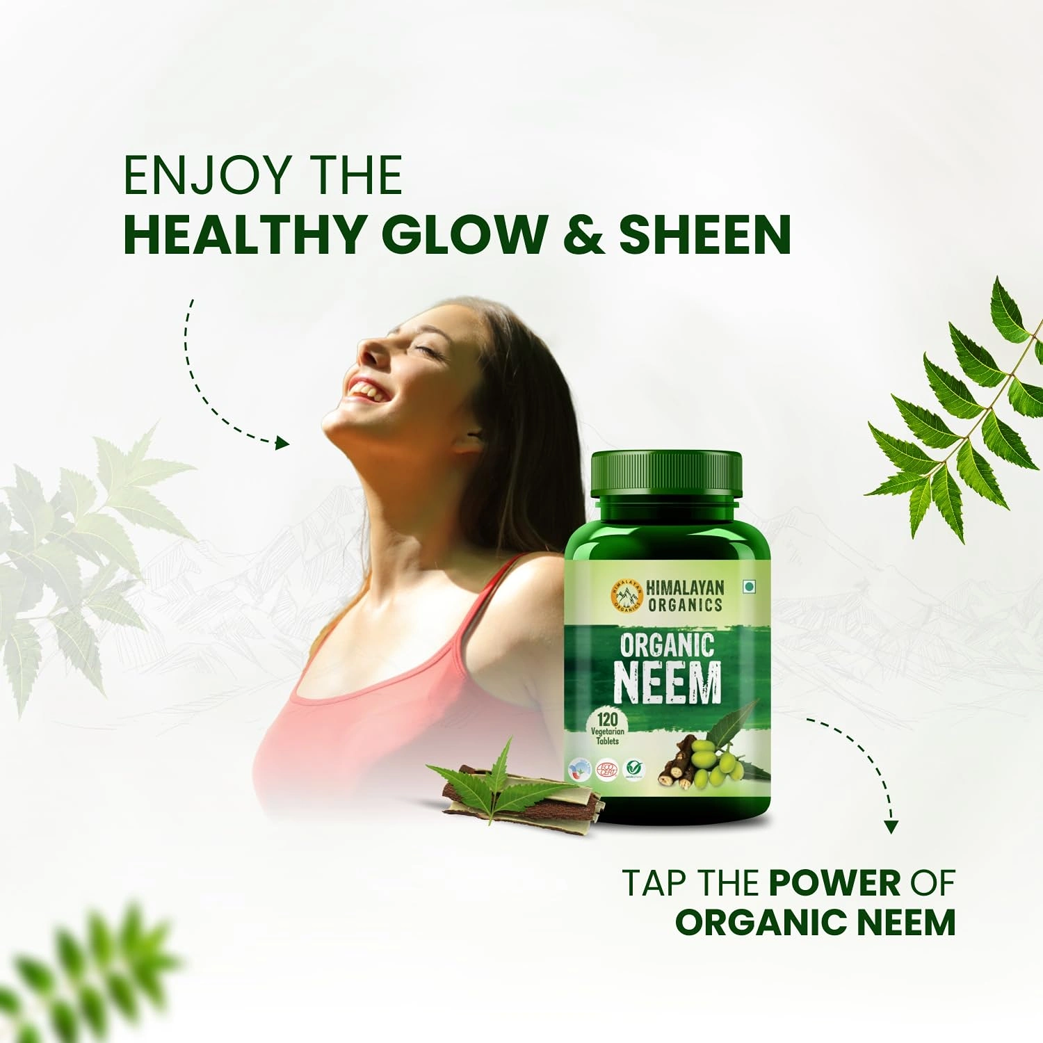 Vlado's Himalayan Organics Organic Neem Tablets | Helps In Purification of Blood | Healthy Skin & Hair (120 Tablets)