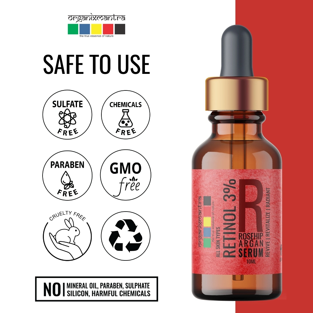 Organix Mantra Retinol Serum 3% With HA, Rosehip Oil, Nourishing, Anti-Aging, 10Ml