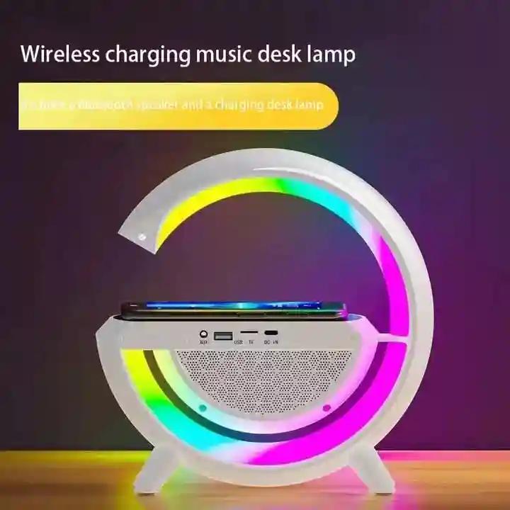 PAPASpace Wireless Speaker with Colorful Light Atmosphere LED Smart Light Lamp with Wireless Charger