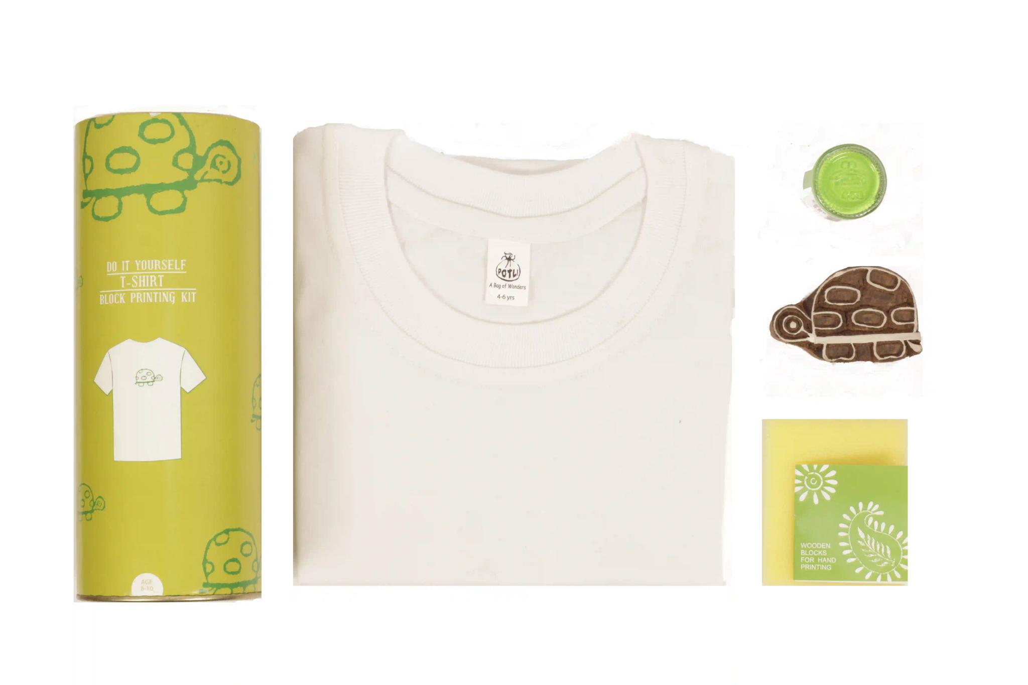 DIY Craft Kit Block Print Your T-Shirt With Turtle (6-8 Years)
